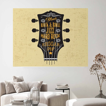 Vinyl Wall Decal Rock I Love Music Abstract Guitar Musical Notes