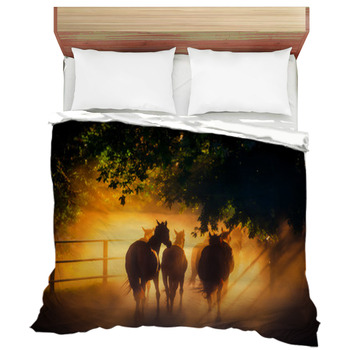 Herd Of Horses Duvet Cover