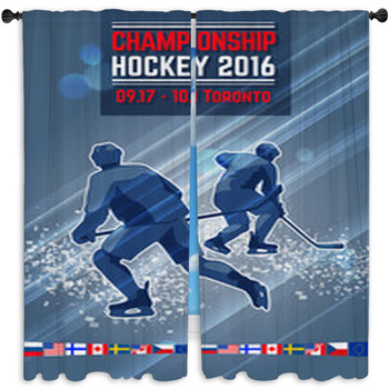 Hockey Concept Poster Template Window Curtain