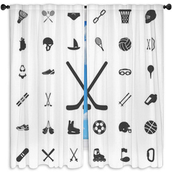 Hockey Icon Window Curtain