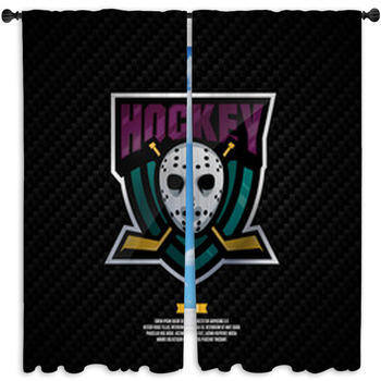 Hockey Logo Design Window Curtain