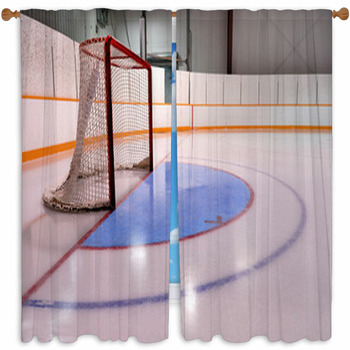 Hockey Or Ringette Net And Custom Size Window Curtain