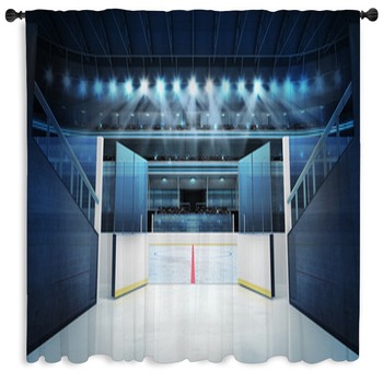 Hockey Stadium With Open Doors Custom Size Valance