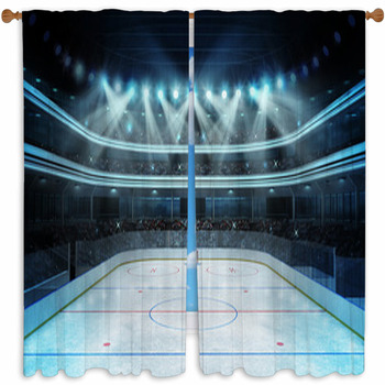 Hockey Stadium With Custom Size Window Curtain