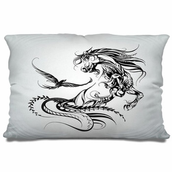 Horse And Bird In The Ornament Pillow Case/Sham