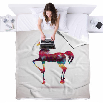 Horse Fleece Bed Cover