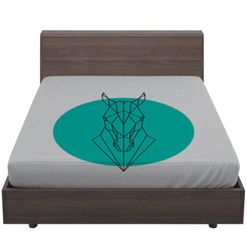 Horse Head Geometric Lines Silhouette Bed Sheet