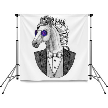 Tribal horse head tattoo posters for the wall • posters personage, mustang,  steed