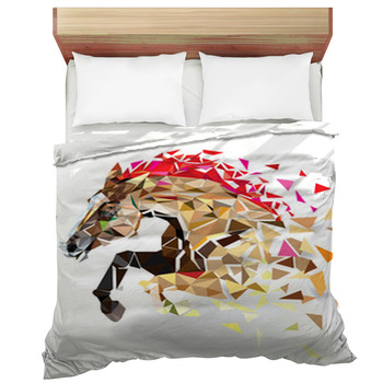 Horse In Geometric Pattern Style Vector Eps 10 Comforter