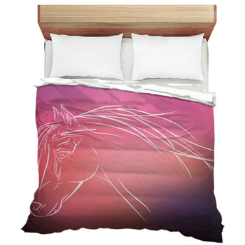 Horse On A Gradient Background Duvet Cover