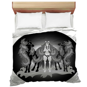 Horses With Mane Hair And Tails Group Of Comforter