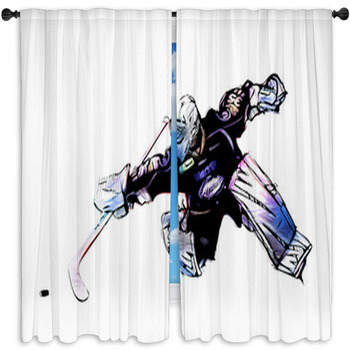 Ice Hockey Goalkeeper Window Curtain