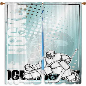 Ice Hockey Pencil Poster Custom Size Window Curtain