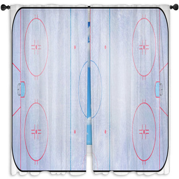 Ice Hockey Rink Window Curtain