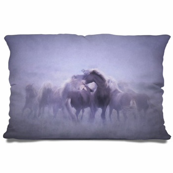 Icelandic Horse Playing Artistic Merge Pillow Case/Sham