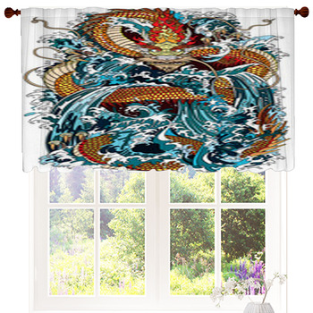 Japanese Water Dragon A Traditional Custom Size Valance