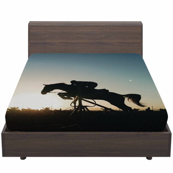 Jumping Horse Silhouette Bed Sheet