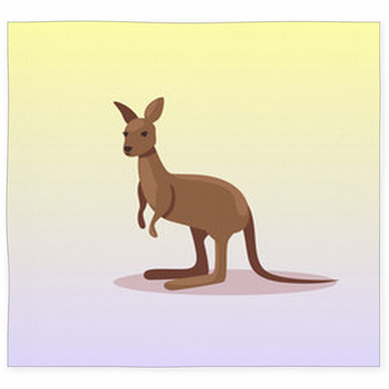 Cool cartoon kangaroo animal mat