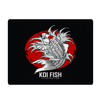 Koi Fish Illustration Bath Mat