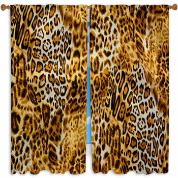 Leo, Animal Swatch ~ Seamless  Custom Size Window Curtain