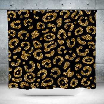 Leopard Fur Print Trendy Custom Size Shower Curtain