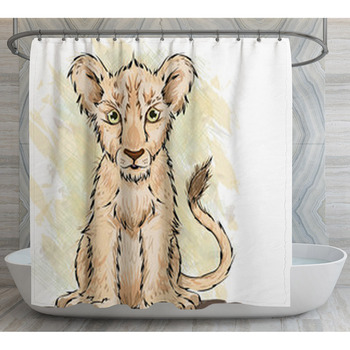 Lion Shower Curtains 3D Print King of Lion with Long Lion Hair Crown  Bathroom Decoration for Women Toilet Lid Cover Bath Mat Contour Mat Shower  Curtain Sets 4 Pcs 