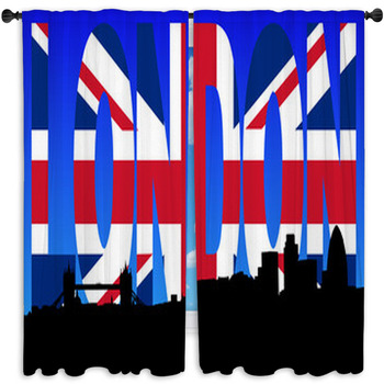 British flag Window Curtains & Drapes | Block Out | Custom Sizes