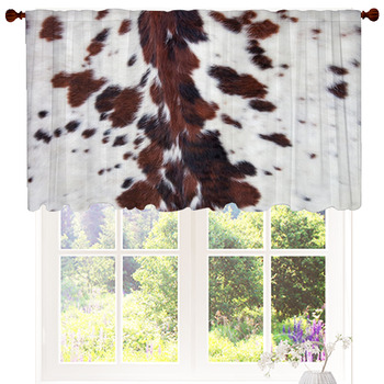 Longhorn White Cowhide With Black Custom Size Valance