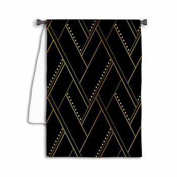 Luxury Black And Gold Geometric Seamless Pattern Towel