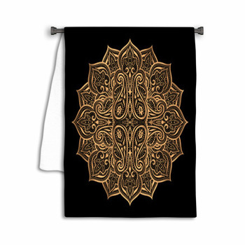 Luxury Gold Black Mandala Vector Islamic Paisley Towel