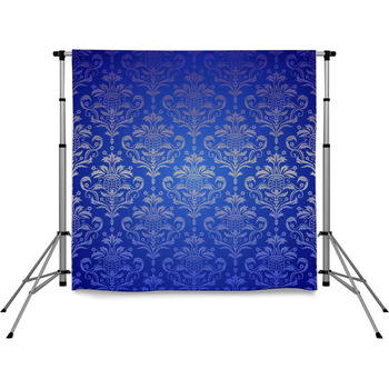 Blue and gold Photo Backdrops | Available in Super Large Custom Sizes