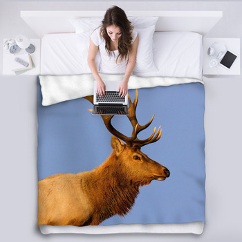 Elk Fleece Blanket Throws | Free Personalization