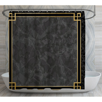 Marble Backgrounds With Gold Frame Shower Curtain