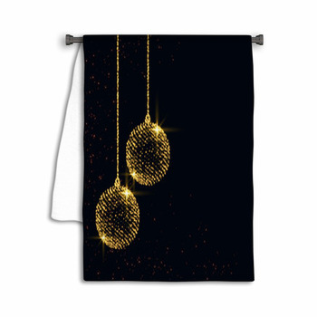 Merry Christmas Sparkles Xmas Ball Background Towel