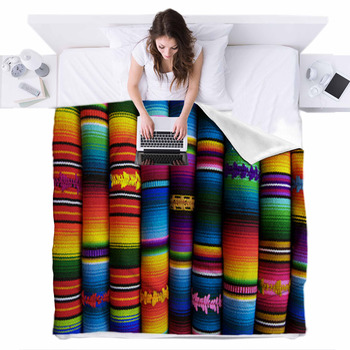 Mexican style Fleece Blanket Throws Free Personalization