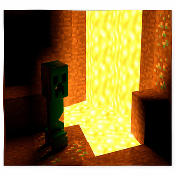 Yellow Minecraft Creeper Face Logo Minecraft Video Game Matte