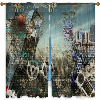 Graffiti Drapes & Window Treatments | Black Out | Custom Sizes