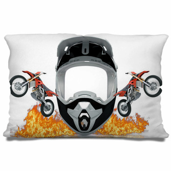 Motocross, Casco, Enduro, Gara Pillow Case/Sham