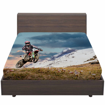 Motocross Primaverile In Ambiente Alpino Bed Sheet