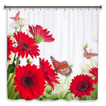 Multi-colored Gerbera Daisies And Shower Curtain