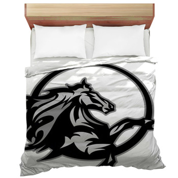 Mustang Stallion Graphic Mascot Image Comforter