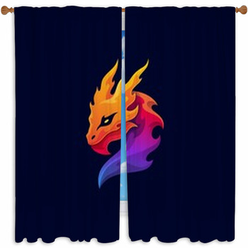 Mythological Animal Dragon Custom Size Window Curtain