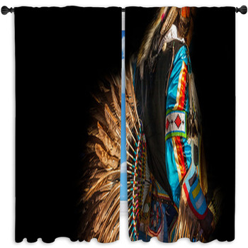 Native American Indian Close Up Of Window Curtain