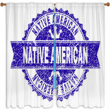 Native American Rosette Seal Custom Size Window Curtain