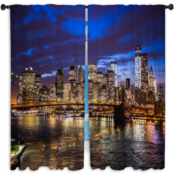 Brooklyn bridge Window Curtains & Drapes | Block Out | Custom Sizes