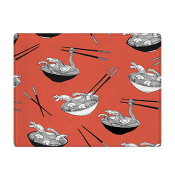 Noodle Waves In Bowl Seamless Pattern In Vector Bath Mat