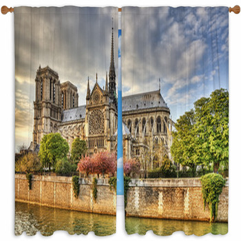 Notre Dame De Paris Cathedral Custom Size Window Curtain