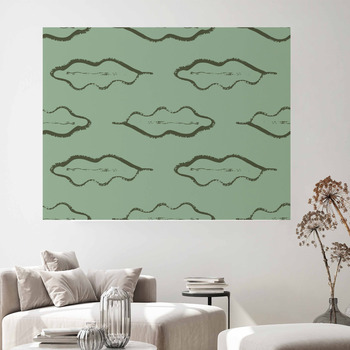 Palm Leaf Print Minimalist Green Sage Green Aesthetic Print Wall