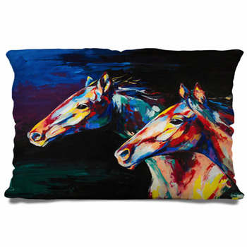 Oil Horse Portrait Painting In Pillow Case/Sham