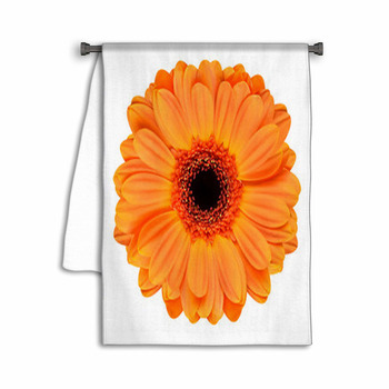 Orange Gerbera Flower Isolated On White Towel